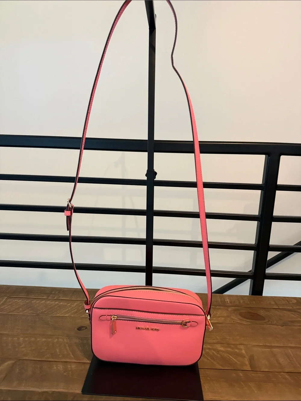Michael Kors Pink Leather Crossbody Camera Bag